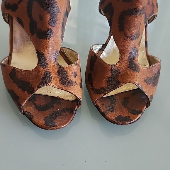 Georgina Goodman Leather Animal Print Heels - Picture 8 of 13